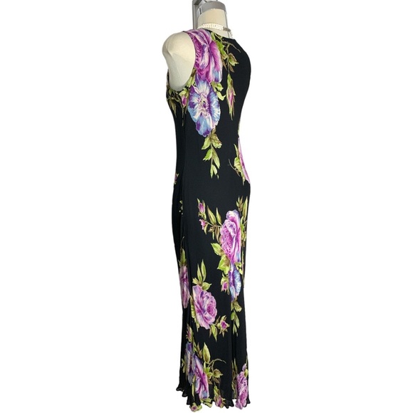 American Angel Gorgeous Black and Purple Floral Printed Maxi Dress Size … - Picture 10 of 16